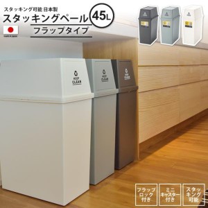 ゴミ箱 45リットル おしゃれ  ごみ箱 ダストボックス スタッキングペール 屋外 分別 キッチン スリム  LFS-761 BR/GR/WH