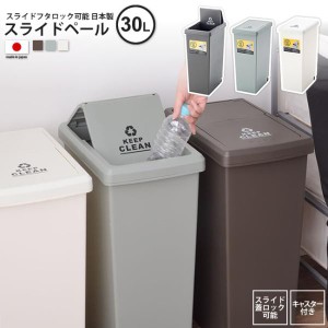 ゴミ箱 30リットル おしゃれ  ごみ箱 ダストボックス スライドペール 屋外 分別 キッチン スリム  LFS-762 BR/GR/WH