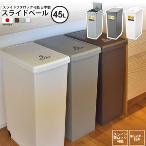 ゴミ箱 45リットル おしゃれ  ごみ箱 ダストボックス スライドペール 屋外 分別 キッチン スリム  LFS-763 BR/GR/WH