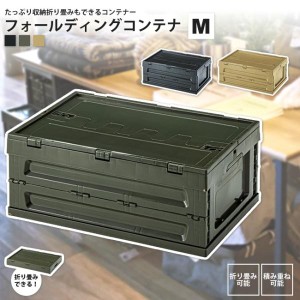 フォールディングコンテナ M 幅54   おしゃれ 折りたたみ LFS-33 BK/GR/SBE フォールディング コンテナ S