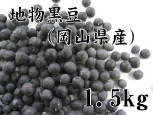 地物黒豆（岡山県作州産丹波種黒豆）1.5kg （黒大豆・黒豆）