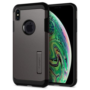 Spigen iPhoneXSMax ケース 耐衝撃 スタンド機能 ワイヤレス充電 画面保護 レンズ保護 衝撃吸収 065CS25131 (ガンメタル)