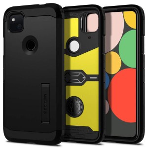 Spigen Google Pixel4a ケース 耐衝撃 スタンド機能 三重構造 衝撃 吸収 タフ・アーマー ACS01010 / ブラック