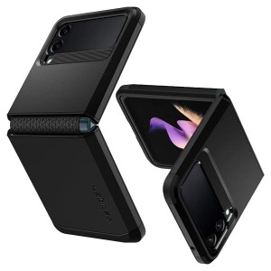 Spigen Galaxy Z Flip3 ケース 背面保護 耐衝撃 Qi充電 ワイヤレス充電対応 ACS03082 ブラック