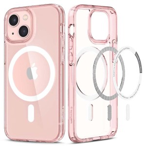 Spigen iPhone13Mini ケース MagSafe対応 マグネット搭載 ワイヤレス充電対応 ACS03324 ローズ・クリスタル