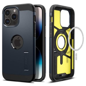 Spigen iPhone14Pro ケース スタンド付 Magsafe対応 ワイヤレス充電対応 ACS04987 メタルストレート