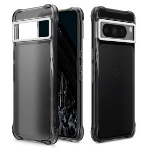 CYRILLbySpigen Google Pixel8Pro 半透明 ソフトPC ストラップホール付き 軽量 耐衝撃 カメラ保護 ACS06343 ダークグレー