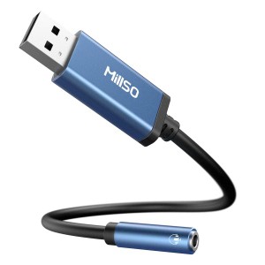 USB オーディオ 変換アダプタ 外付け サウンドカード USBポート- 4極（TRRS） ステレオミニジャック 3.5mm usb 変換