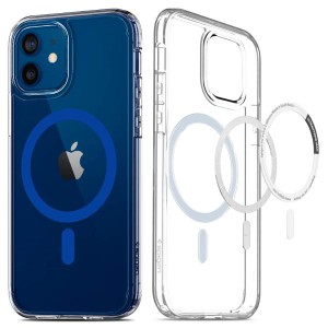 Spigen iPhone12Pro iPhone12 ケース MagSafe対応 クリア 耐衝撃 マグネット搭載 耐衝撃 すり傷防止 黄変防止 マグセーフ ACS02627 ブル