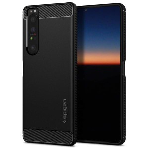 Spigen Sony Xperia1 III ケース ラギッドアーマー ACS02841 マットブラック ストラップホール付き 耐衝撃