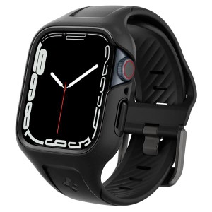 Spigen AppleWatch バンド 41mm 一体型 ケース Series 9/8/7対応 長さ調整可能 簡単装着 ACS04190 ブラック