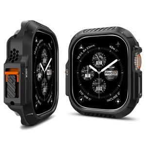 Spigen Apple Watch Ultra2/Ultra ケース 49mm ロック機能 ワイヤレス充電 カラビナ付 ACS06208 ブラック