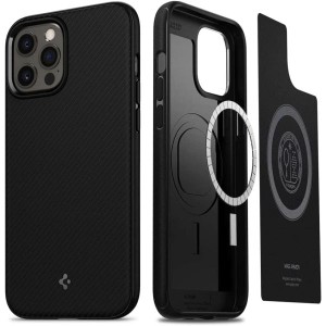 Spigen iPhone12ProMax ケース Magsafe対応 耐衝撃 マグアーマー ACS01864 マットブラック