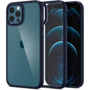 Spigen iPhone12 / iPhone12 Pro ケース Magsafe対応 TPUバンパー 背面クリア 耐衝撃 ACS02251 ネイビーブルー