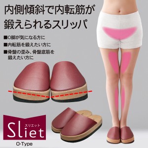 O脚対策 【Sliet スリエット】O-TYPE 健康サンダル 健康スリッパ ダイエットスリッパ エクササイズ スリッパ レディース シェイプアップ 