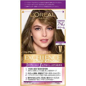 L'Oreal Paris(ロレアルパリ) エクセランス R クリームタイプ ケア成分配合 白髪染め 単品 7NG 緑がかった明るい栗色 1個 (x