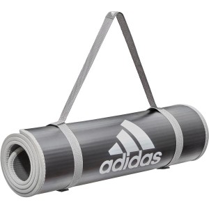 adidas(アディダス) トレーニングマット/ヨガマット 10mm 厚め 幅広 耐久性 滑り止め ストラップ付