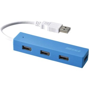 バッファロー BUFFALO USB ハブ USB2.0 バスパワー 4ポート ブルー BSH4U055U2BL 【Nintendo Switch/W