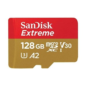 microSDXC 128GB サンディスク Extreme UHS-1 U3 V30 4K Ultra HD A2対応 JNHオリジナルSDアダプタ