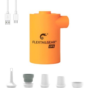 FLEXTAILGEAR 携帯式エアーポンプ 最軽量ポータブル アウトドア キャンプエアポンプ USB充電式 エアポンプ 空気入れ 空気抜き エアベッ