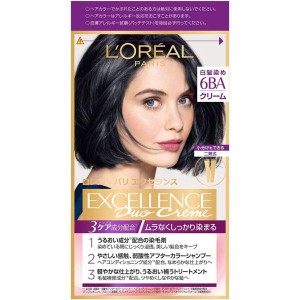 L'Oreal Paris(ロレアルパリ)エクセランス R クリームタイプ白髪染め6BA やや明るい青みのある栗色本体 1個 (x 1)