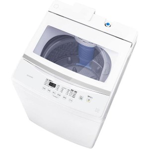 アイリスオーヤマ 全自動洗濯機 7kg IAW-T704 ホワイト 幅59.1cm ガラス扉 部屋干しモード ステンレス槽 槽洗浄