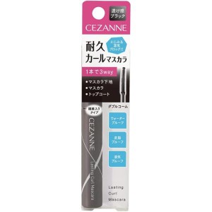 セザンヌ 耐久カールマスカラ 01 ブラック 5.0g にじみにくい ロング 繊維配合 ダブルコーム 透け感ブラック 強力カール