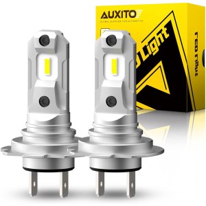 AUXITO H7 LEDヘッドライト車検対応 H7 LED 8つの超高輝度CSPチップ搭載 キャンセラー内蔵 1：1ミニサイズ 無極性 アダプター不