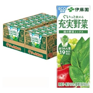 伊藤園 充実野菜 緑の野菜ミックス 200ml 紙パック 24本×2ケース (48本)