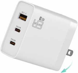 【BOEN】65W GaN PD Type C USB充電器 三台同時充電 急速充電器 高速充電器[軽量？小型] PD対応 USB-C×2 & USB A 3ポート(窒化ガリウム)