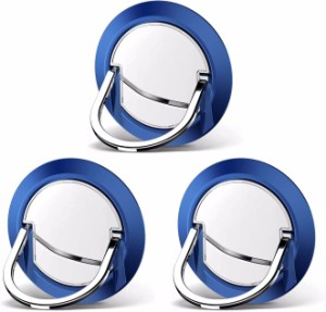 [BOEN]スマホ リング 3個セット ホールドリング 携帯電話 リングホルダー 携帯リング 指輪型 薄  リング ホールドリング ブルー