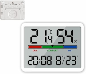 デジタル時計、壁掛け時計、置き時計、大きな表示時間、温度、日付表示付き、多機能磁気設計、ベッドサイド時計、温度計メーター