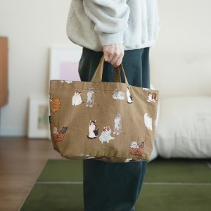 松尾ミユキ Boat and Tote Cats｜ボート＆トート 猫 トートバッグ エコバッグ お買い物バッグ マチあり かわいい おしゃれ 便利 マーケッ