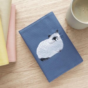 松尾ミユキ 刺繍ブックカバー｜BOOK COVER おしゃれ かわいい 動物 猫 ネコ シンプル 大人 上品 ブック 本 読書 刺繍 文庫 本 カバー｜MA