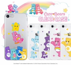 CareBears ケアベア スマホ 透明 クリア ケース カラフル レインボー カバー 公式 キャラ スリム 保護 パステル カラー 風船 バルーン 人