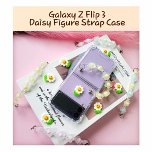 Galaxy Z Flip3 ケース スマホケース パステル 透明 クリア カバー 可愛い スマイル ニコちゃんマーク フラワー 花 便利なストラップ付き