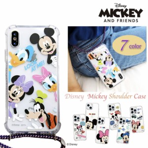 iPhone14 Pro MAX Disney ディズニー ショルダー ストラップ ケース iPhoneケース iPhone13 12 11 iPhoneSE3 透明クリア スマホ 保護 カ