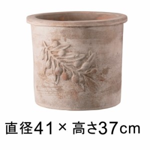 植木鉢 おしゃれ オリーブ ラウンド アンティコ41cm【送料無料】【メーカー直送・同梱不可・代引不可・返品不可】【グリーンポット社】【