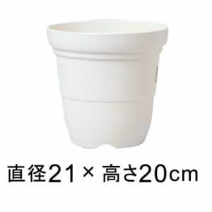 カラーバリエ 長鉢 7号 21.1cm ホワイト 4リットル 植木鉢 おしゃれ 室内 屋外 プラスチック 軽い 深い かわいい シンプル【rc-varian7w