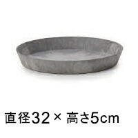 アートストーン ラウンド ソーサー 丸 32cm グレー　◆適合する鉢◆底直径が28cm以下の植木鉢【ar-u2rh32】