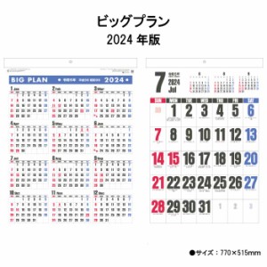 カレンダー 2024年 壁掛け ビッグプラン SG555 2024年版 カレンダー 壁掛け 46/2切 シンプル おしゃれ スケジュール 便利 文字月表 カラ