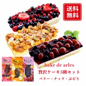 bake de arles ベイクド・アルル 贅沢ケーキ３種セット ベリー ナッツ ぶどう ギフト プレゼント 食べ物 送料無料グルメ ケーキ 北海道 