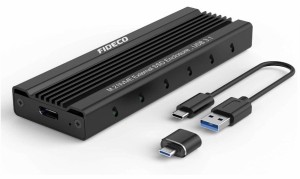 FIDECO USB3.1 SSDケース M.2 NVMe PCIE SSD（M-Key or B+M Keyのみ対応）ポータブル ハードドライブ エンクロージャ、USB3.1 UASPサポー