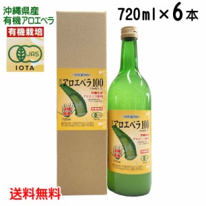 沖縄産アロエベラジュース　「アロエベラ100」720ml×6本　JAS認定・無農薬有機栽培アロエベラゲル使用　〔送料無料〕