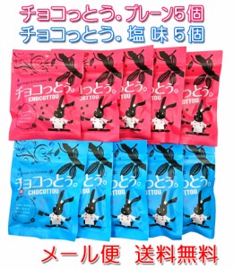 チョコっとう。 プレーン＆塩味 (各40g×5個) 送料無料 チョコレート 塩 黒糖 ばらまき プチギフト チョコ 小分け こくとう メール便発送