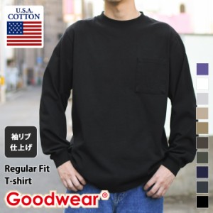 新作 Goodwear グッドウェア レギュラーフィット ロングスリーブTシャツ ロンT メンズ レディース トップス 長袖 シンプル 7.0oz クルー