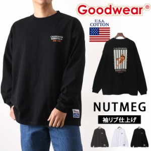 新作 Goodwear グッドウェア NUTMEG SUPER BIG Tシャツ 長袖 2J7-13504 ナツメグ メンズ レディース 長袖 ロンT ブランド クルーネック 