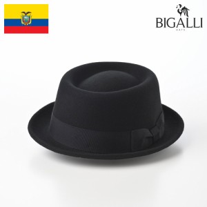 BIGALLI ポークパイハット 帽子 ウールフェルト100％ メンズ レディース 秋 冬 紳士帽 フェルト帽 大きいサイズ つば短 シンプル フォー