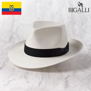 BIGALLI パナマハット パナマ帽 メンズ 中折れハット 帽子 春 夏 大きいサイズ DENZEL（デンゼル）ホワイト