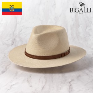 BIGALLI パナマ帽 パナマハット 中折れハット メンズ レディース 帽子 春 夏 大きいサイズ 本パナマ ブランド エクアドル製 つば広 革バ
